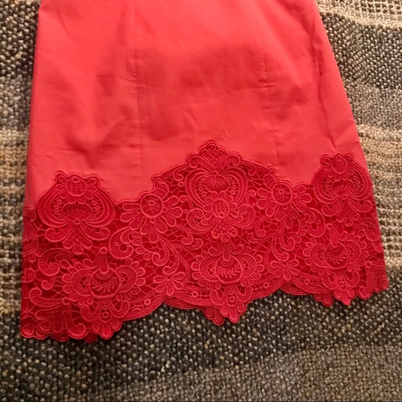 Red Karen Millen dress with lace - Picture 8 of 10